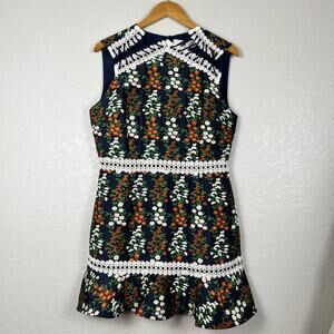 Keepsake Womens XL Faithful Sheath Dress Navy Floral Lace Romantic Fairy NWT